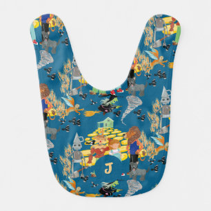 Wicked witch, scarecrow and lion pattern baby bib