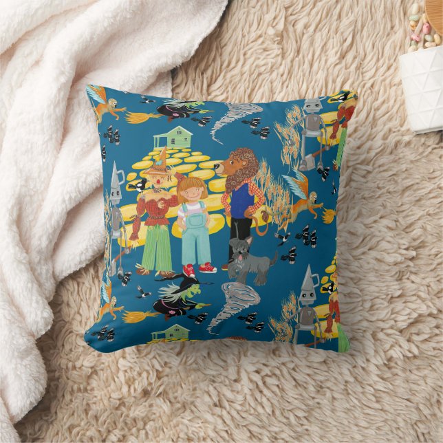 Wicked witch, scarecrow and lion pattern throw pillow (Blanket)