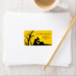 Wicked Witch Silhouette Halloween Address Label<br><div class="desc">A wicked witch and her caldron,  picket fence and bare tree silhouetted against a spooky sky,  these Halloween return address labels are fun for your invitation envelopes. MATCHING items in our store.</div>