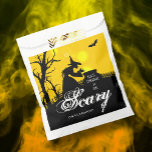 Wicked Witch Silhouette Halloween Favor Bag<br><div class="desc">A wicked witch and her cauldron,  a black bat,  picket fence and bare tree silhouetted against a spooky sky,  these Halloween party favor bags feature the words "Eat,  Drink & Be Scary." MATCHING items in our store.</div>