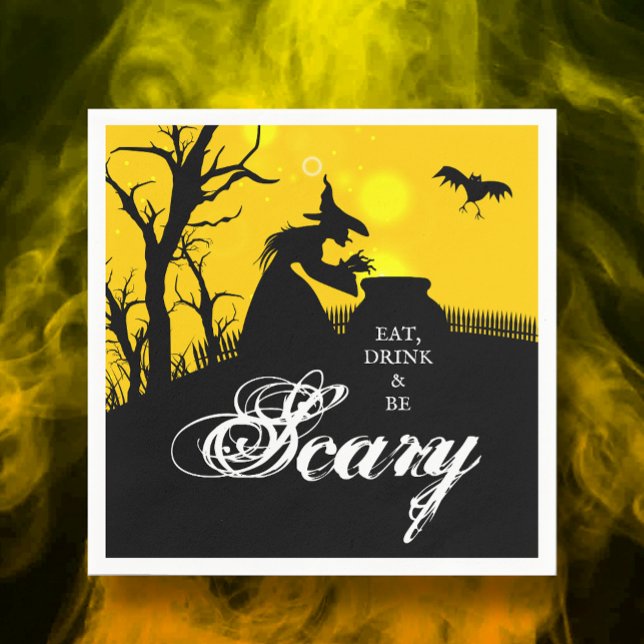 Wicked Witch Silhouette Halloween Napkins (Creator Uploaded)