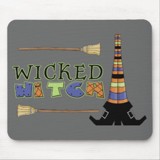 Wicked Witch Stockings Boot Broom Stick Mouse Pad