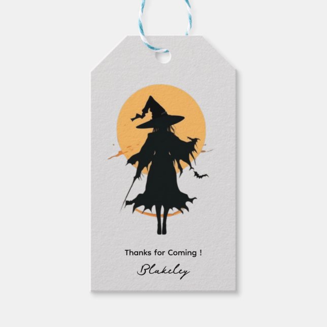 Wicked Witch Unique Halloween  Gift Tags (Front)