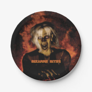 Wicked witch with pumpkin. Halloween Paper Plates