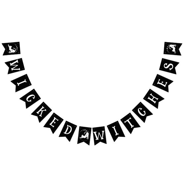 Wicked Witches Celestial Cat Halloween  Bunting Flags (All)