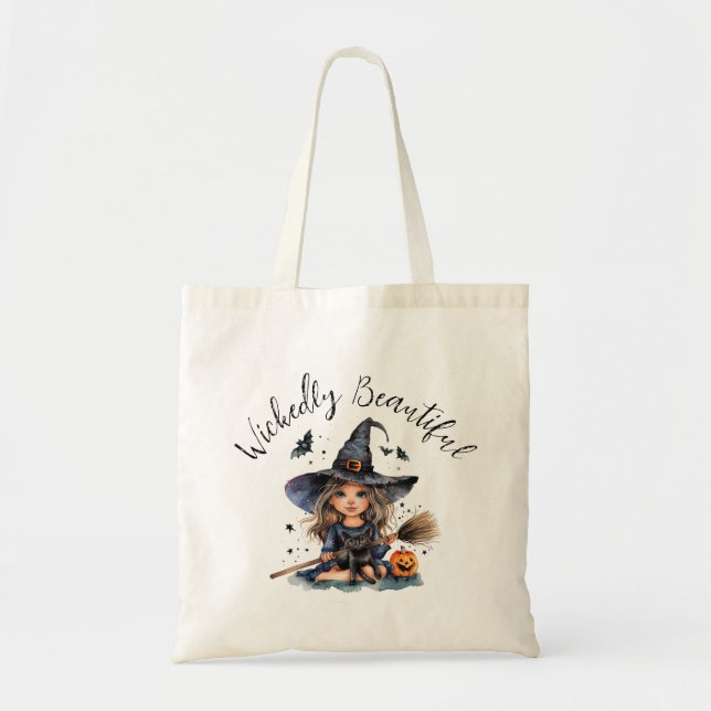 Wickedly Beautiful Witch Tote Bag (Front)