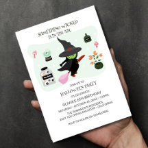 Wickedly Cute Green Witch Halloween Birthday
