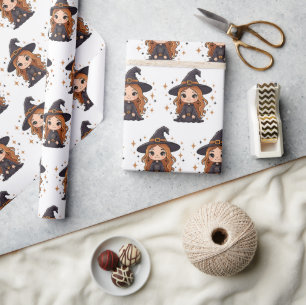 Wickedly Cute Halloween Witch Spooky Adorable Wrapping Paper