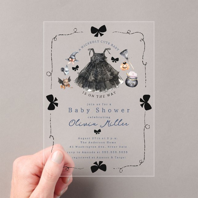 Wickedly Cute Witch Baby Shower Invitation (Insitu (Handheld))