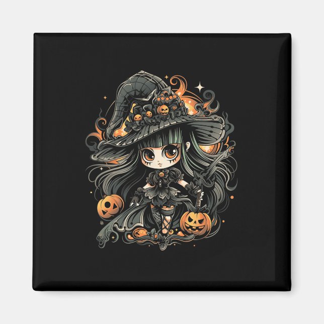 Wickedly Enchanting Halloween Witch Art  Magnet (Front)
