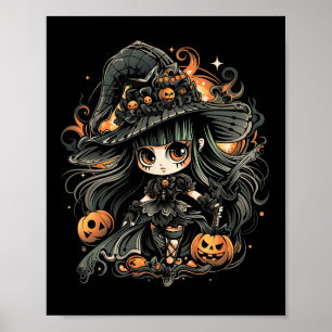 Wickedly Enchanting Halloween Witch Art Poster