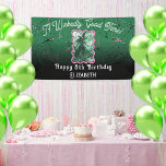 Wickedly Good Time Green Witch Drawing Birthday Banner<br><div class="desc">Wickedly Good Time Green Witch Drawing Birthday Banner - A wickedly good time awaits at your next birthday party with this unique birthday party banner. Featuring a sketch drawing of a green wicked witch wearing a green hat and green dress with black and white shading. A pink scribble, squiggle border...</div>