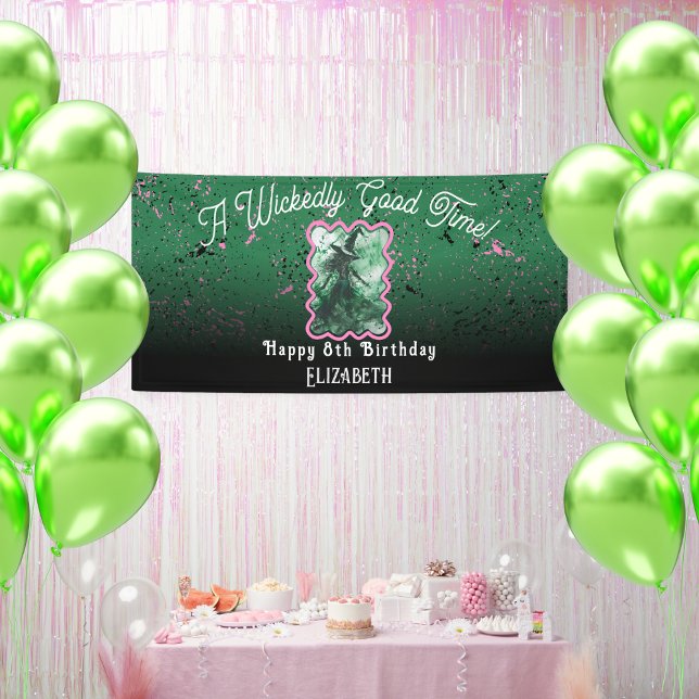 Wickedly Good Time Witch Drawing Large Birthday Banner (Creator Uploaded)