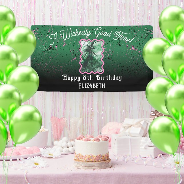 Wickedly Good Time Witch Drawing Small Birthday Banner (Creator Uploaded)