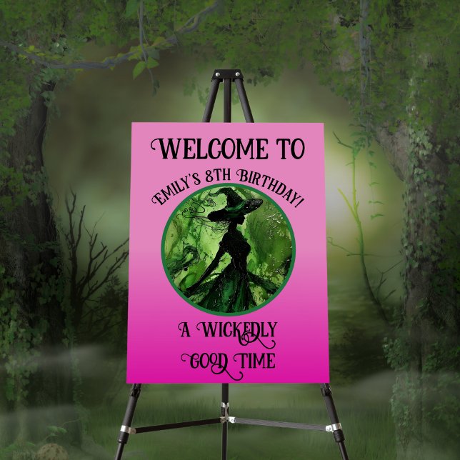 Wickedly Good Witch Pink & Green Any Age Birthday Foam Board (Creator Uploaded)