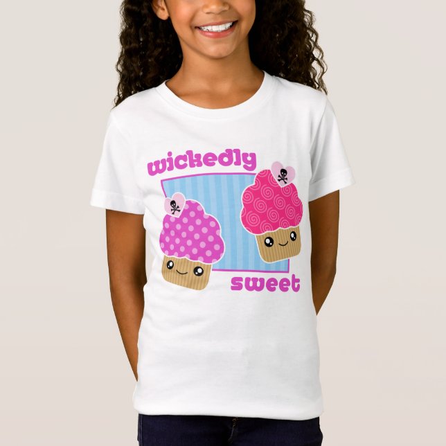 Wickedly Sweet Kawaii Cupcakes T-Shirt (Front)