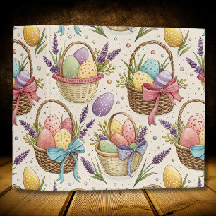 Wicker Basket Easter Eggs with Lavender 3 Ring Binder