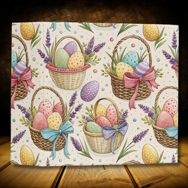 Wicker Basket Easter Eggs with Lavender 3 Ring Binder (Creator Uploaded)