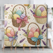 Wicker Basket Easter Eggs with Lavender