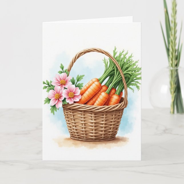 Wicker Basket Harvest Scene Card (Front)