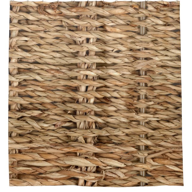 Wicker basket, high-resolution texture. shower curtain (Front)