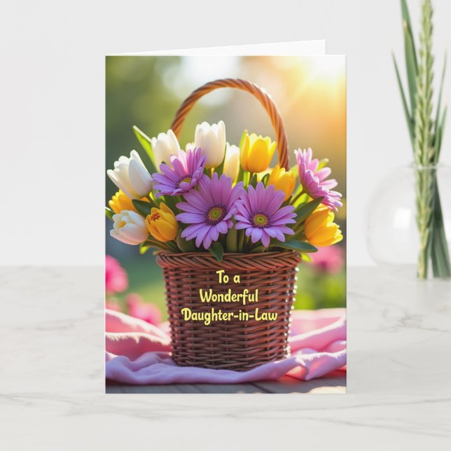 Wicker Basket Mothers Day Card (Front)