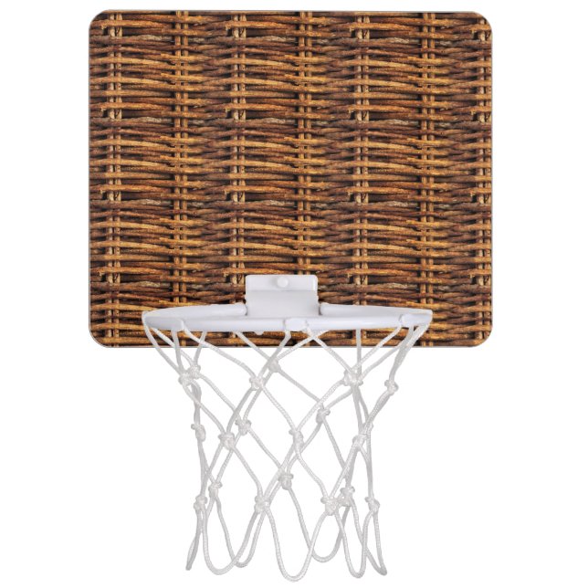 Wicker Basket Pattern Mini Basketball Hoop (Front)