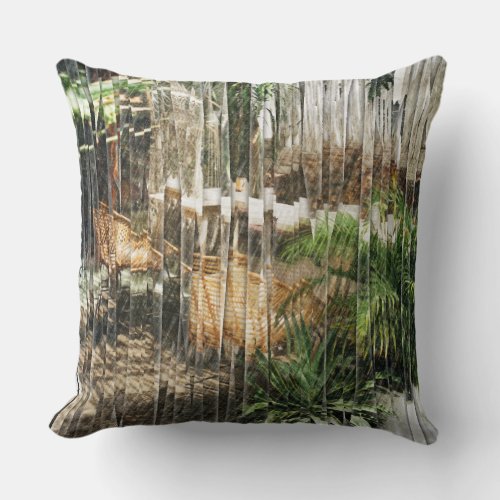 Wicker Chairs and Plants Throw Pillow