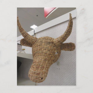 Wicker Cow Postcard