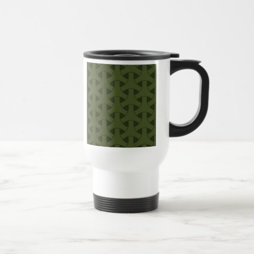 Wicker Geometric Pattern Travel Mug