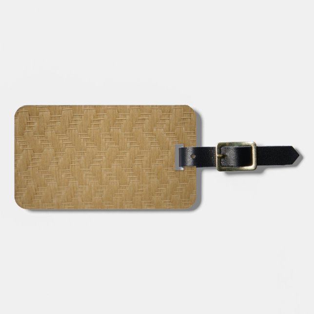 WICKER PATTERN LUGGAGE TAG (Front Horizontal)