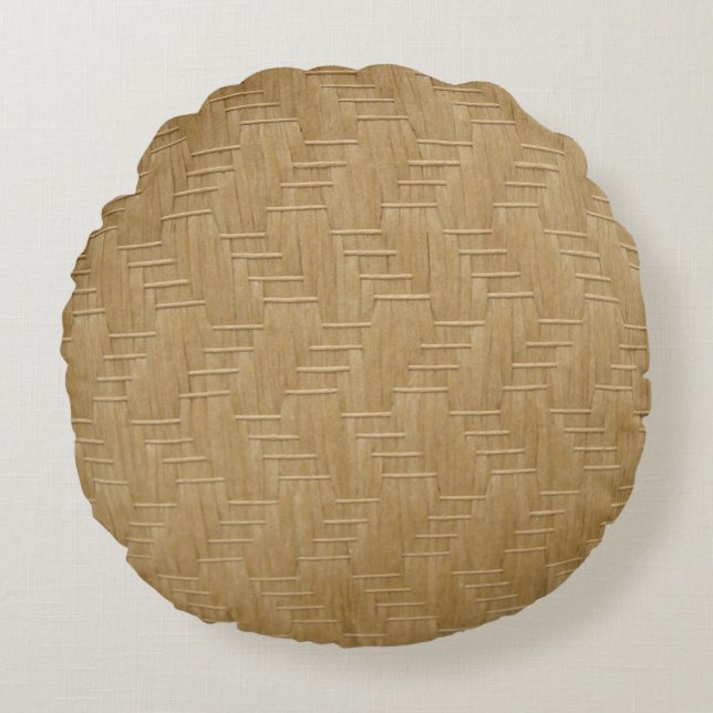 WICKER PATTERN ROUND PILLOW (Front)