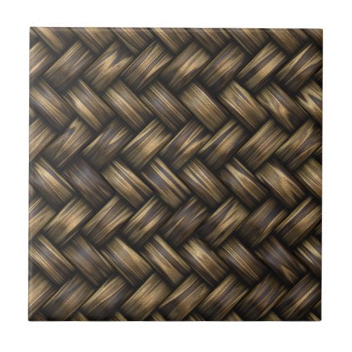 Wicker Rattan Weave Woven Pattern Basket Tile