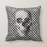 Wicker Skull Throw Pillow