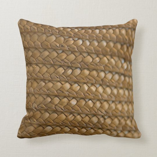 Wicker Straw Rattan Throw Pillow