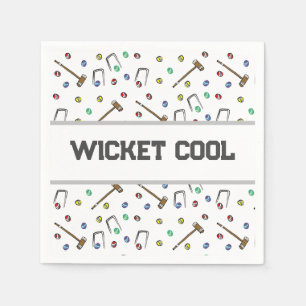 Wicket Cool Croquet Pun Hand-Illustrated Unique Napkins