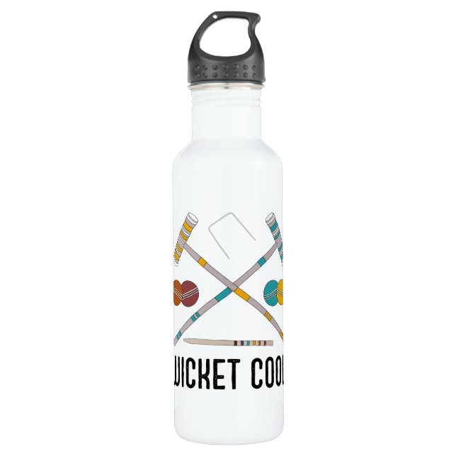 Wicket Cool Funny Croquet Players Stainless Steel Water Bottle (Front)