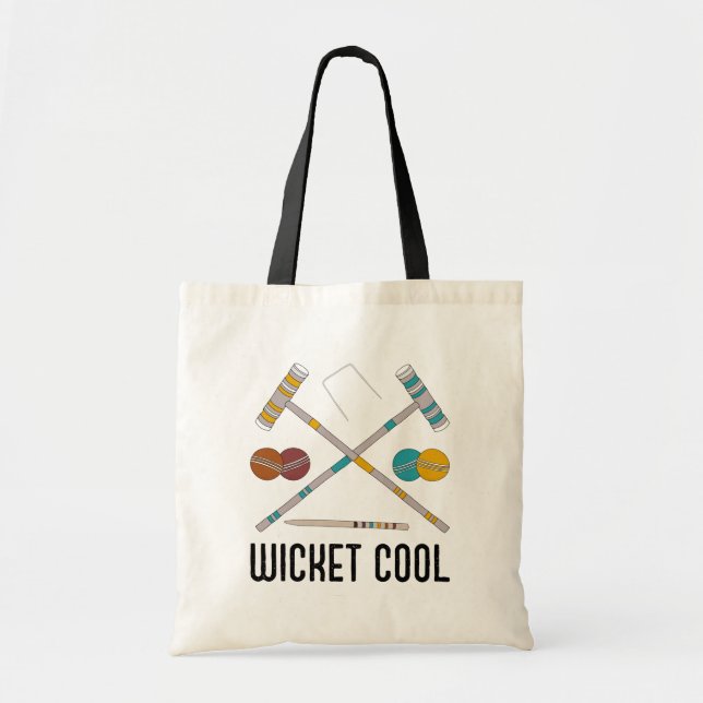 Wicket Cool Funny Croquet Players Tote Bag (Front)