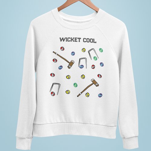 Wicket Cool Whimsical Hand_Illustrated Croquet Sweatshirt