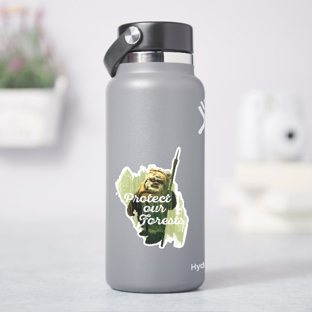 Wicket Endor Graphic - "Protect Our Forests" Sticker (HydroFlask)