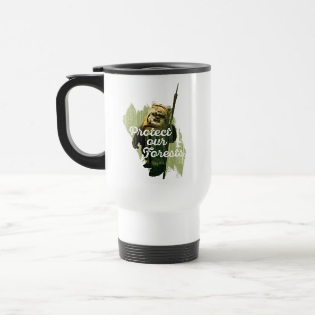 Wicket Endor Graphic - "Protect Our Forests" Travel Mug (Left)