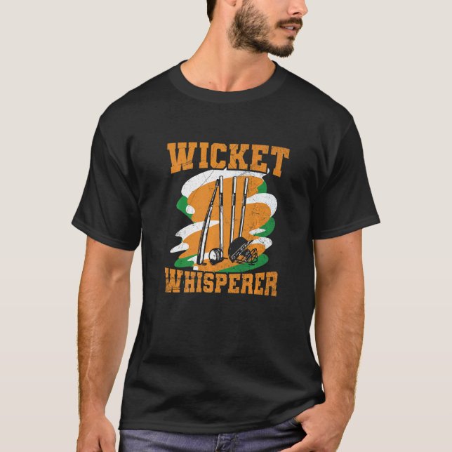 Wicket Whisperer Quote For An Indian Cricketer T-Shirt (Front)
