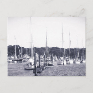 Wickford Harbor Rhode Island BW Post card print