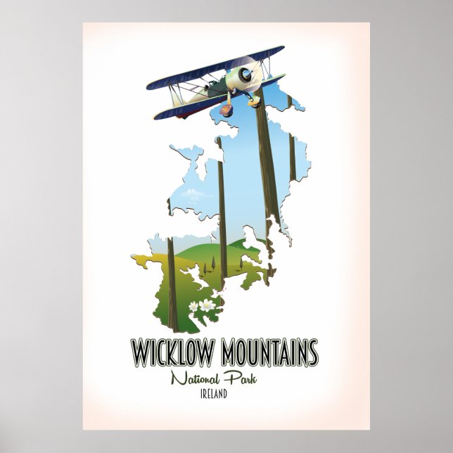 wicklow mountains national park ireland map poster (Front)