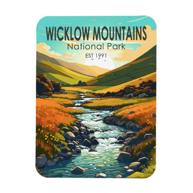Wicklow Mountains National Park Ireland River Art Magnet (Vertical)