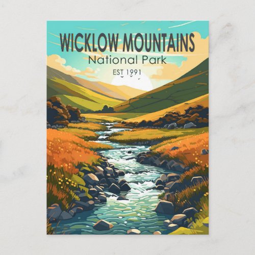 Wicklow Mountains National Park Ireland River Art Postcard