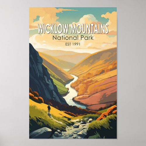 Wicklow Mountains National Park Ireland Travel Art Poster