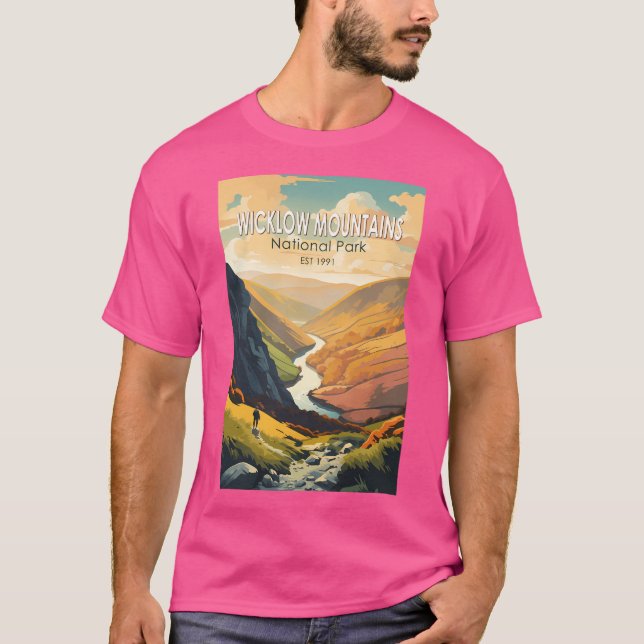 Wicklow Mountains National Park Ireland Travel Art T-Shirt (Front)
