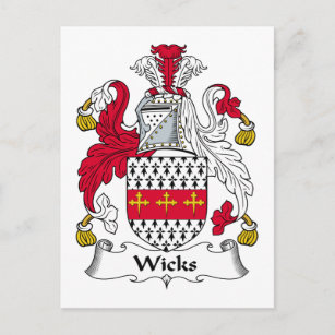 Wicks Family Crest Postcard