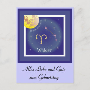Widder 21. März bis 20. April Postkarte Postcard